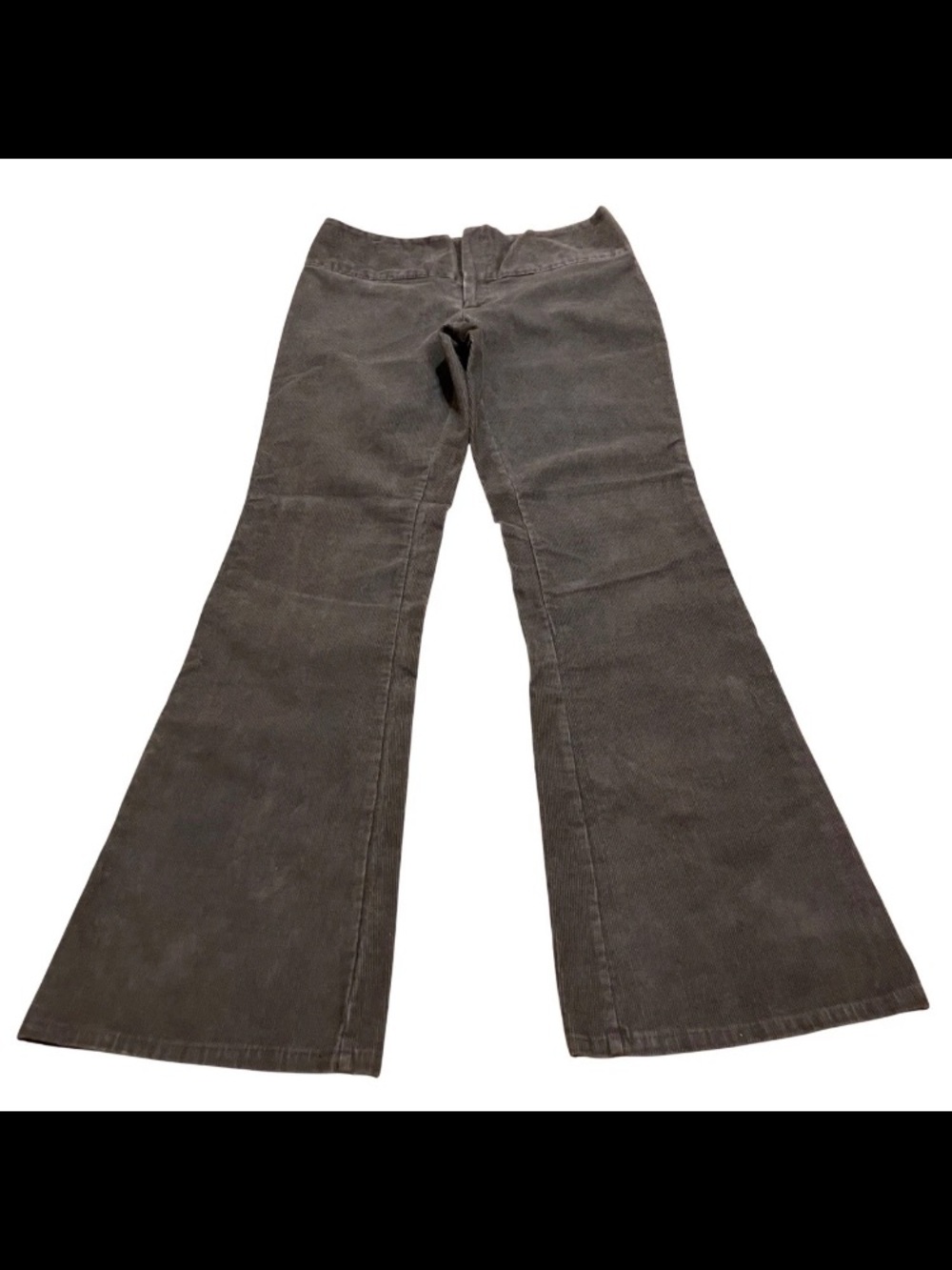 VTG Womens Gray Corduroy Flare Pants 30x33.5 Fine Wale C&C Zip Bareback 70s 80s